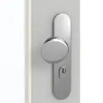 Detailansicht der Oberfläche von GARANT Wohnungseingangstür D92-60 Dove Grey Resopal mit Lichtausschnitt LA-DIN