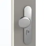 Detailansicht der Oberfläche von GARANT Wohnungseingangstür U12115SD Platingrau GHK08 mit Lichtausschnitt LA-DIN