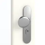 Detailansicht der Oberfläche von GARANT Wohnungseingangstür W1000ST3 Premium Weiß GHK08 mit Lichtausschnitt LA-DIN