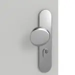 Detailansicht der Oberfläche von GARANT Wohnungseingangstür D92-60 Dove Grey Resopal mit Lichtausschnitt LA-10