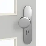 Detailansicht der Oberfläche von GARANT Wohnungseingangstür D92-60 Dove Grey Resopal mit Lichtausschnitt LA-11