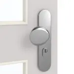 Detailansicht der Oberfläche von GARANT Wohnungseingangstür U12188SD Lichtgrau GHK08 mit Lichtausschnitt LA-11