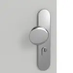 Detailansicht der Oberfläche von GARANT Wohnungseingangstür D92-60 Dove Grey Resopal mit Lichtausschnitt LA-13