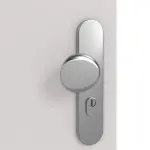 Detailansicht der Oberfläche von GARANT Wohnungseingangstür U12188SD Lichtgrau GHK08 mit Lichtausschnitt LA-13