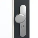 Detailansicht der Oberfläche von GARANT Wohnungseingangstür U12000SD Vulkanschwarz GHK08 mit Lichtausschnitt LA-2