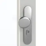 Detailansicht der Oberfläche von GARANT Wohnungseingangstür D92-60 Dove Grey Resopal mit Lichtausschnitt LA-3