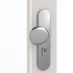 Detailansicht der Oberfläche von GARANT Wohnungseingangstür U12188SD Lichtgrau GHK08 mit Lichtausschnitt LA-3