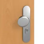 Detailansicht der Oberfläche von GARANT Wohnungseingangstür Buche Exklusiv GCK08 mit Lichtausschnitt LA-4 bandseitig