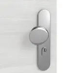 Detailansicht der Oberfläche von GARANT Wohnungseingangstür Quer Authentic Grigio GCK08 mit Lichtausschnitt LA-4 bandseitig