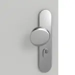 Detailansicht der Oberfläche von GARANT Wohnungseingangstür D92-60 Dove Grey Resopal mit Lichtausschnitt LA-4 bandseitig