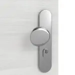 Detailansicht der Oberfläche von GARANT Wohnungseingangstür Quer Authentic Grigio GCK08 mit Lichtausschnitt LA-4 mittig