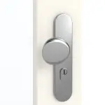 Detailansicht der Oberfläche von GARANT Wohnungseingangstür 0105-60 Pearl White CePaL mit Lichtausschnitt LA-4 schlossseitig