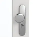 Detailansicht der Oberfläche von GARANT Wohnungseingangstür 0160-60 Silver Grey CePaL mit Lichtausschnitt LA-4 schlossseitig