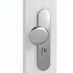 Detailansicht der Oberfläche von GARANT Wohnungseingangstür Authentic Grigio CePaL mit Lichtausschnitt LA-4 schlossseitig