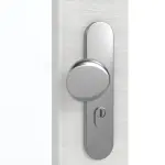 Detailansicht der Oberfläche von GARANT Wohnungseingangstür Quer Authentic Grigio GCK08 mit Lichtausschnitt LA-4 schlossseitig