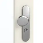 Detailansicht der Oberfläche von GARANT Wohnungseingangstür Weißlack 9010 mit Lichtausschnitt LA-4 schlossseitig