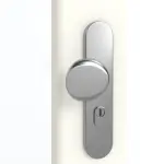 Detailansicht der Oberfläche von GARANT Wohnungseingangstür U11026SD Kristallweiß GHK08 mit Lichtausschnitt LA-4 schlossseitig