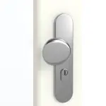 Detailansicht der Oberfläche von GARANT Wohnungseingangstür W1000ST3 Premium Weiß GHK08 mit Lichtausschnitt LA-4 schlossseitig