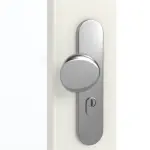 Detailansicht der Oberfläche von GARANT Wohnungseingangstür Weiß Struktur Premium CePaL mit Lichtausschnitt LA-4 schlossseitig