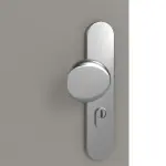 Detailansicht der Oberfläche von GARANT Wohnungseingangstür U12115SD Platingrau GHK08 mit Lichtausschnitt LA-5 bandseitig