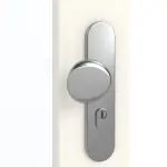 Detailansicht der Oberfläche von GARANT Wohnungseingangstür 0105-60 Pearl White CePaL mit Lichtausschnitt LA-5 schlossseitig
