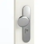 Detailansicht der Oberfläche von GARANT Wohnungseingangstür 0135-60 Rain Resopal mit Lichtausschnitt LA-5 schlossseitig