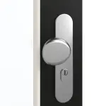 Detailansicht der Oberfläche von GARANT Wohnungseingangstür 0901-60 Black Resopal mit Lichtausschnitt LA-5 schlossseitig