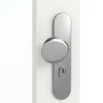 Detailansicht der Oberfläche von GARANT Wohnungseingangstür Authentic Bianco CePaL mit Lichtausschnitt LA-5 schlossseitig