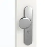 Detailansicht der Oberfläche von GARANT Wohnungseingangstür Quer Authentic Bianco GCK08 mit Lichtausschnitt LA-5 schlossseitig