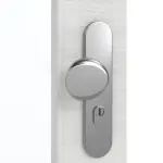 Detailansicht der Oberfläche von GARANT Wohnungseingangstür Quer Authentic Grigio GCK08 mit Lichtausschnitt LA-5 schlossseitig