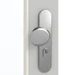 Detailansicht der Oberfläche von GARANT Wohnungseingangstür D92-60 Dove Grey Resopal mit Lichtausschnitt LA-5 schlossseitig