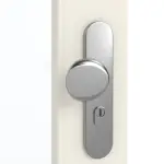 Detailansicht der Oberfläche von GARANT Wohnungseingangstür Weißlack 9010 mit Lichtausschnitt LA-5 schlossseitig