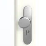 Detailansicht der Oberfläche von GARANT Wohnungseingangstür U11026SD Kristallweiß GHK08 mit Lichtausschnitt LA-5 schlossseitig