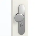 Detailansicht der Oberfläche von GARANT Wohnungseingangstür Weiß Struktur Premium GCK08 mit Lichtausschnitt LA-5 schlossseitig