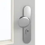 Detailansicht der Oberfläche von GARANT Wohnungseingangstür D92-60 Dove Grey Resopal mit Lichtausschnitt LA-6