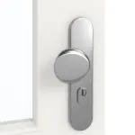 Detailansicht der Oberfläche von GARANT Wohnungseingangstür Weißlack 9016 GHK08 mit Lichtausschnitt LA-6