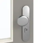 Detailansicht der Oberfläche von GARANT Wohnungseingangstür U12115SD Platingrau GHK08 mit Lichtausschnitt LA-6