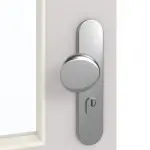 Detailansicht der Oberfläche von GARANT Wohnungseingangstür U12188SD Lichtgrau GHK08 mit Lichtausschnitt LA-6