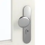 Detailansicht der Oberfläche von GARANT Wohnungseingangstür Weiß Struktur Premium CePaL mit Lichtausschnitt LA-6