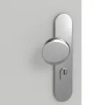 Detailansicht der Oberfläche von GARANT Wohnungseingangstür D92-60 Dove Grey Resopal mit Lichtausschnitt LA-8