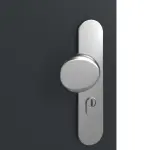 Detailansicht der Oberfläche von GARANT Wohnungseingangstür U12000SD Vulkanschwarz GHK08 mit Lichtausschnitt LA-9