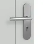 Detailansicht der Oberfläche von Signum 44 Basic Lack Grau RAL 7035 Wohnungseingangstür - Huga