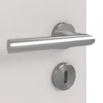 Detailansicht der Oberfläche von GARANT Feuchtraumtür U12188SD Lichtgrau GHK08 mit Lichtausschnitt LA-7