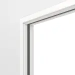 Detailansicht von Doppelflügel-Schiebetürsystem PortaLit Arctic Weiß A222 in der Wand laufend - Westag