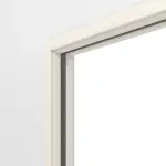 Detailansicht von Doppelflügel-Schiebetürsystem PortaLit Klassik Weiß A223 in der Wand laufend - Westag