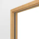 Detailansicht von Doppelflügel-Schiebetürsystem PortaLit Ahorn Rustikal AH74 in der Wand laufend - Westag