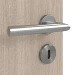 Detailansicht der Oberfläche von Eiche grau LA 24 bandseitig Basic Durat Doppelflügeltür inkl. Zarge - Huga