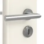 Detailansicht der Oberfläche von Weiß ähnlich RAL 9010 LA 24 schlossseitig Basic Lack Doppelflügeltür inkl. Zarge - Huga