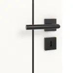 Detailansicht des Lichtausschnitts von Linea Black 11 Weißlack RAL 9016 Doppelflügeltür inkl. Zarge - Deine Tür