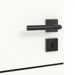 Detailansicht des Lichtausschnitts von Linea Black M42 Weißlack RAL 9016 Doppelflügeltür inkl. Zarge - Deine Tür